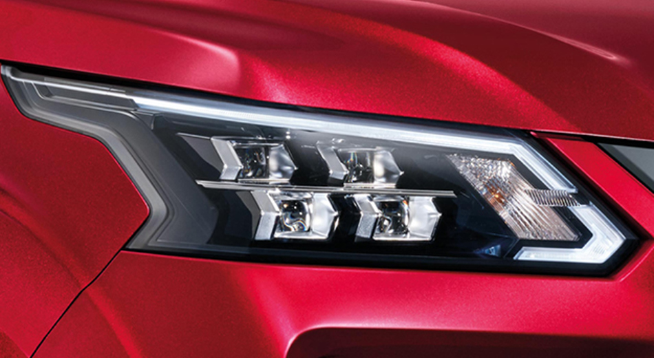 Red Nissan Terra headlight